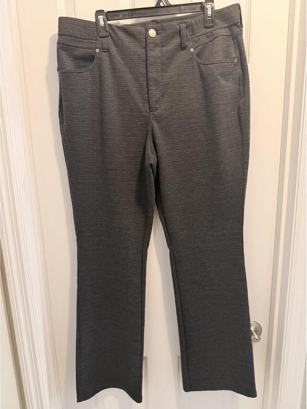 SIMPLY VERA WANG Women's Gray Herringbone Bootcut Pants Size XL Polyester Blend
